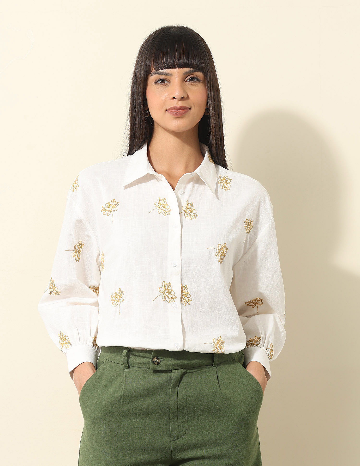 U.S. Polo Assn. Women Floral Embroidered Top
