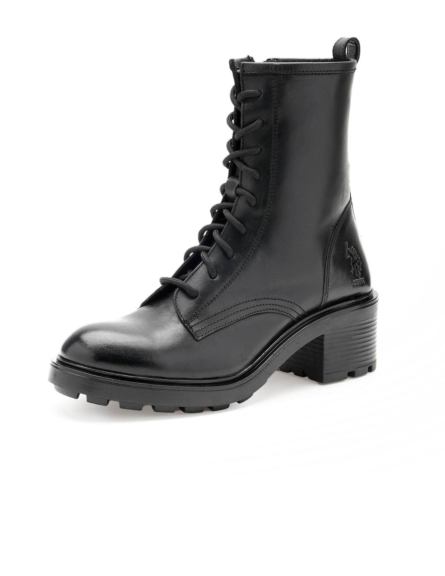 U.S. Polo Assn. Women Nadia Leather Combat Boots