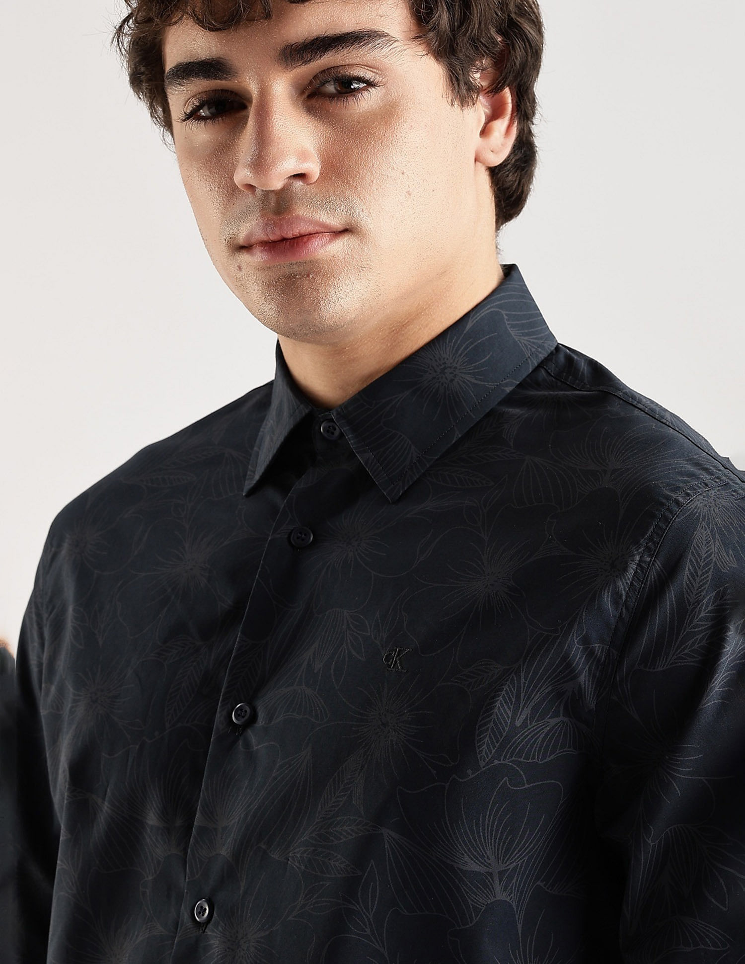 Calvin Klein Jeans Floral Slim Fit Poplin Woven Shirt