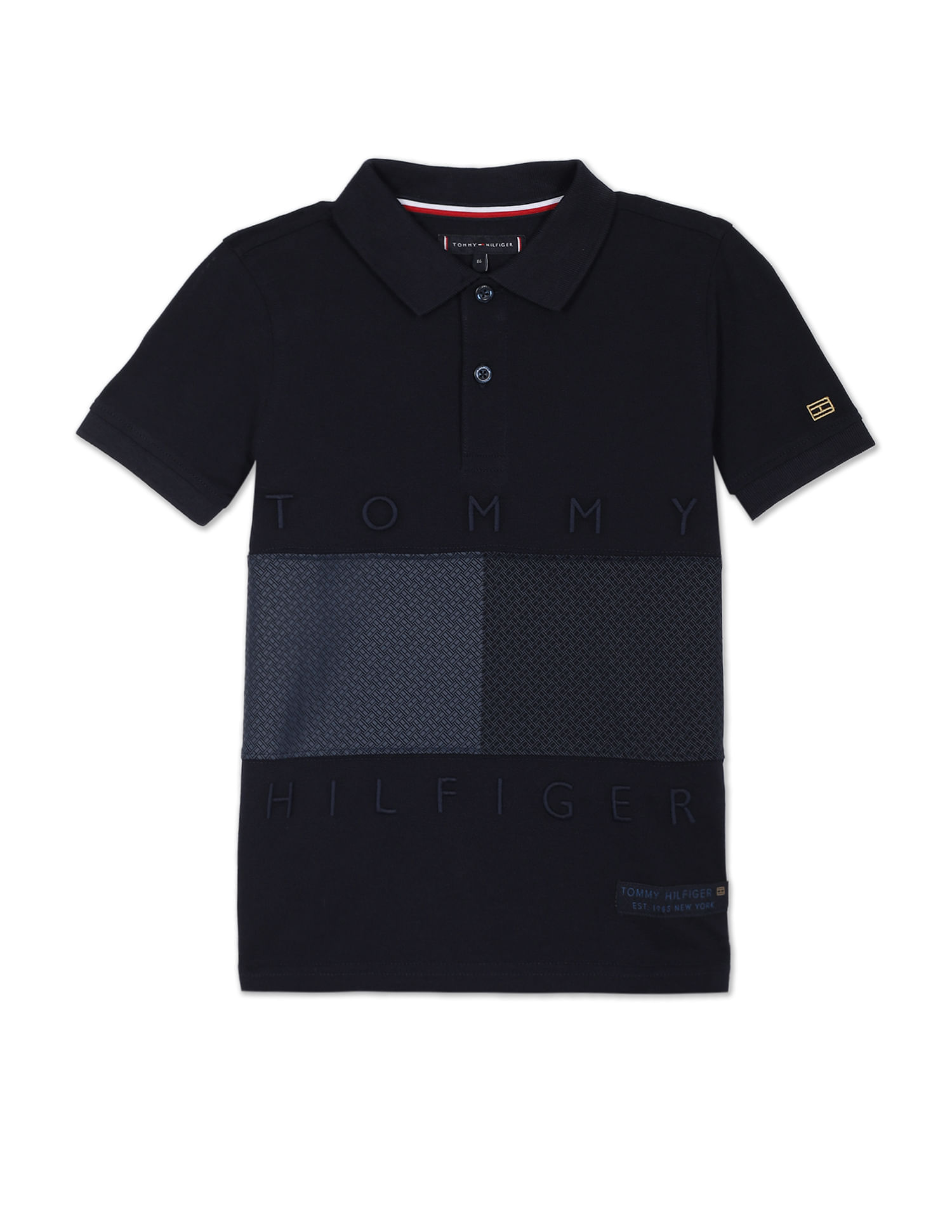 Buy Tommy Hilfiger Kids Boys Navy Monogram Panel Organic