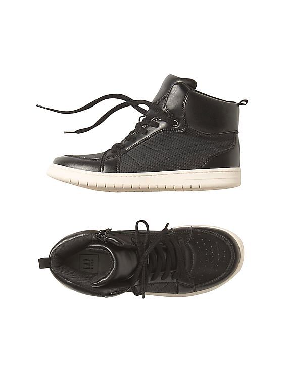 Buy GAP Boys Black Perforated Hi Top Sneakers NNNOW