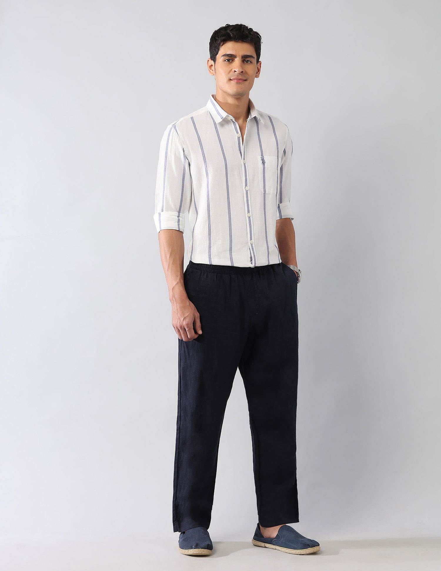 U.S. Polo Assn. Denim Co. Vertical Striped Poplin Regular Fit Shirt