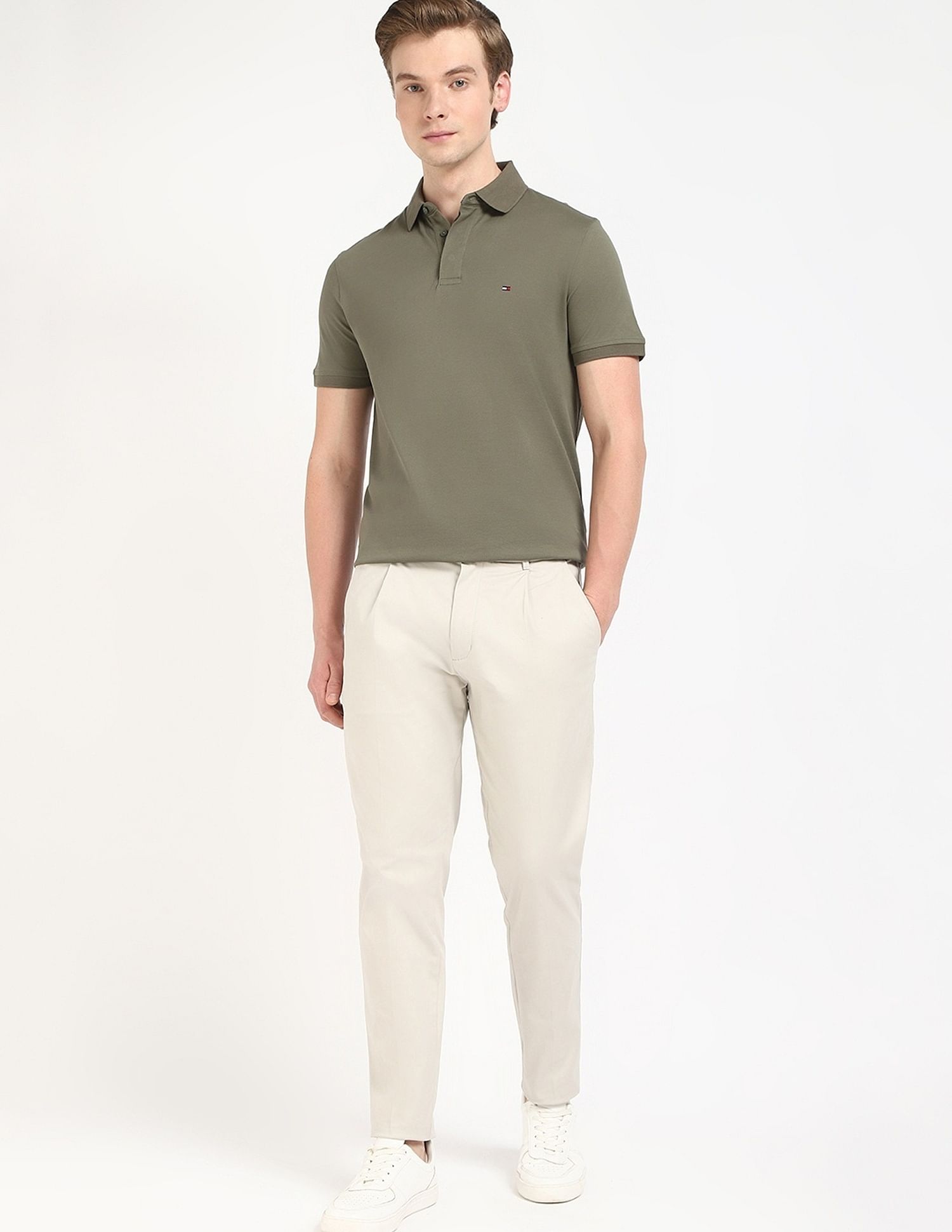 Tommy Hilfiger Solid Regular-Fit Cotton Polo Shirt
