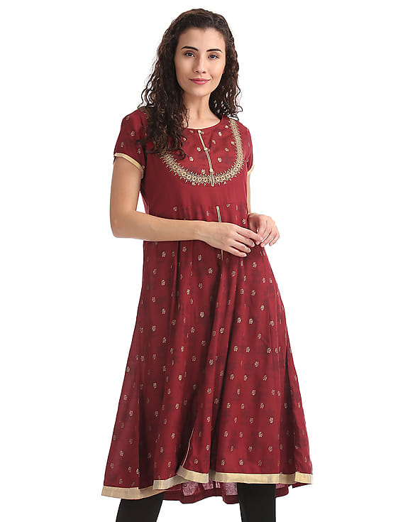 round neck anarkali