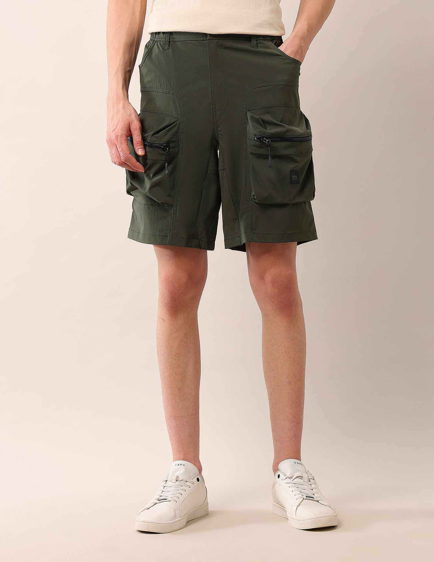 U.S. Polo Assn. Denim Co. Regular Fit Solid Cargo Shorts