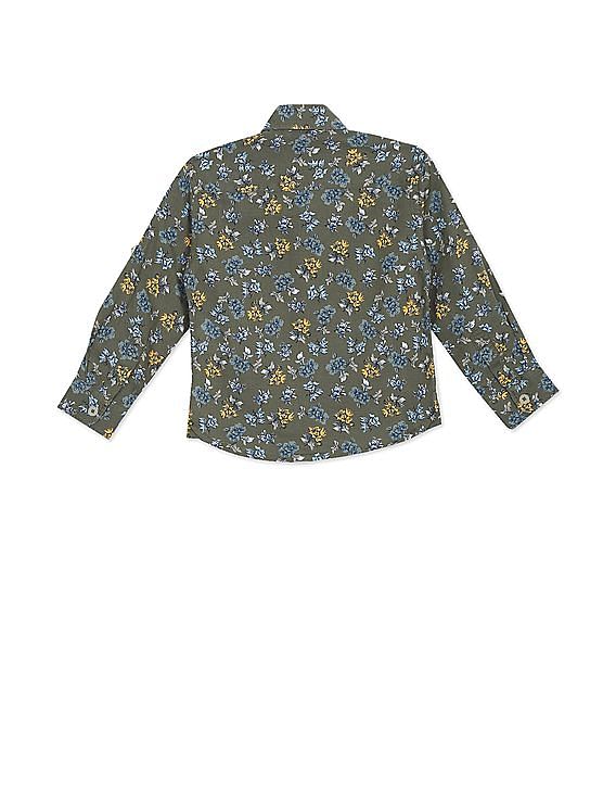 U.S. Polo Assn. Kids Boys Spread Collar Printed Shirt