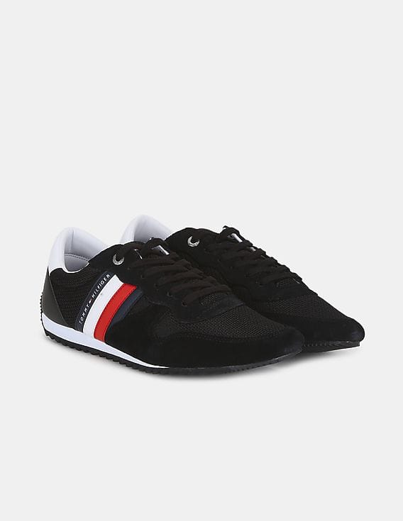 Buy Tommy Hilfiger Men Black Essential Mesh Runner Sneakers