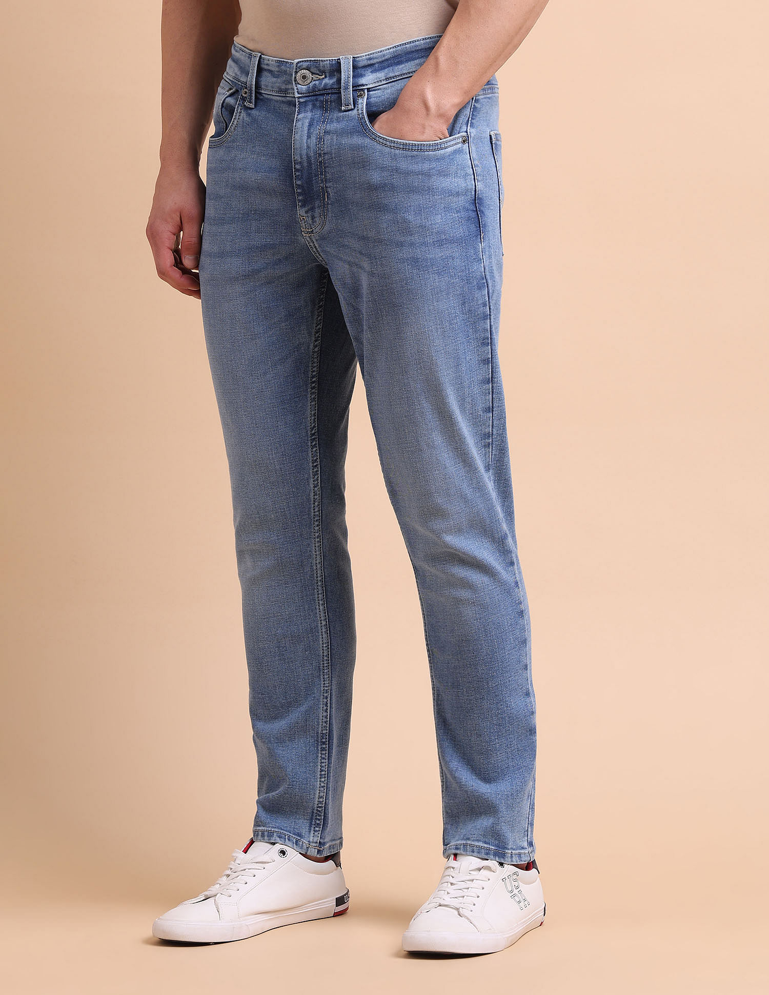 U.S. Polo Assn. Denim Co. Cole Comfort Cropped Fit Blue Jeans