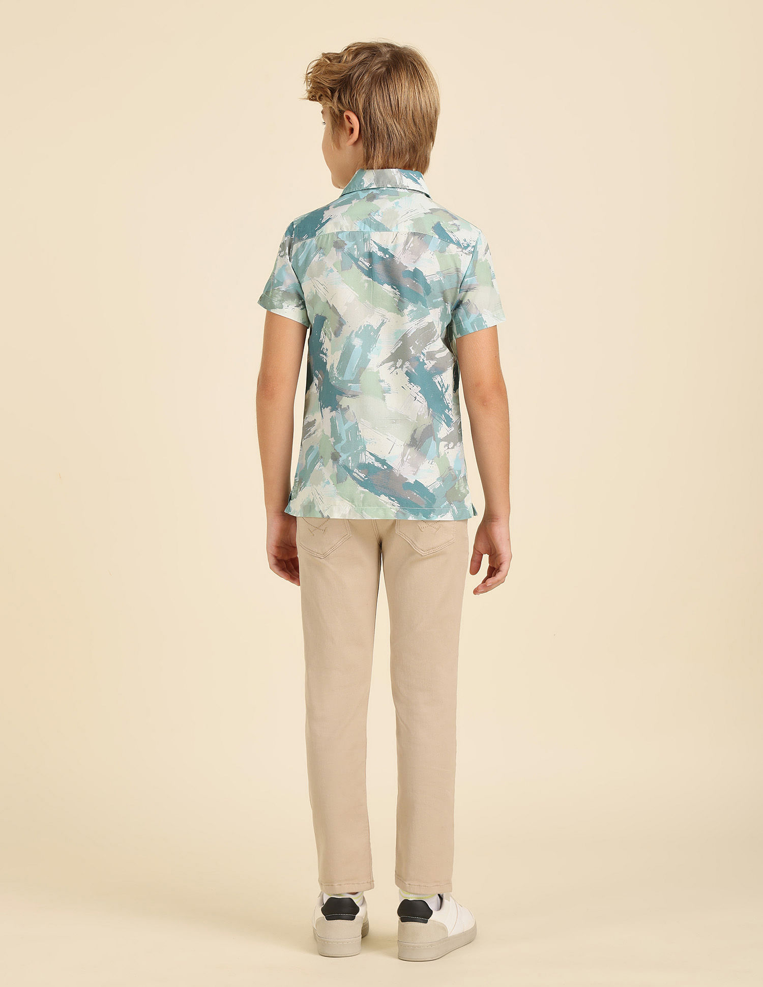 U.S. Polo Assn. Kids Boys Regular Fit Abstract Printed Shirt