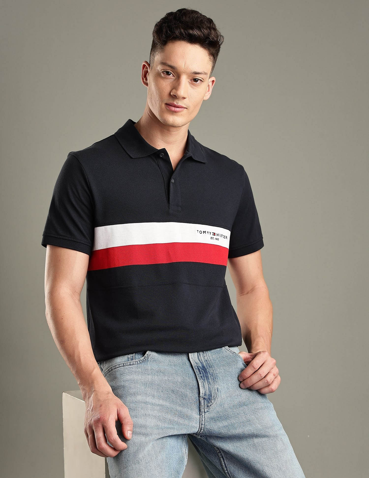 Tommy Hilfiger Colorblock Regular-Fit Cotton Polo Shirt