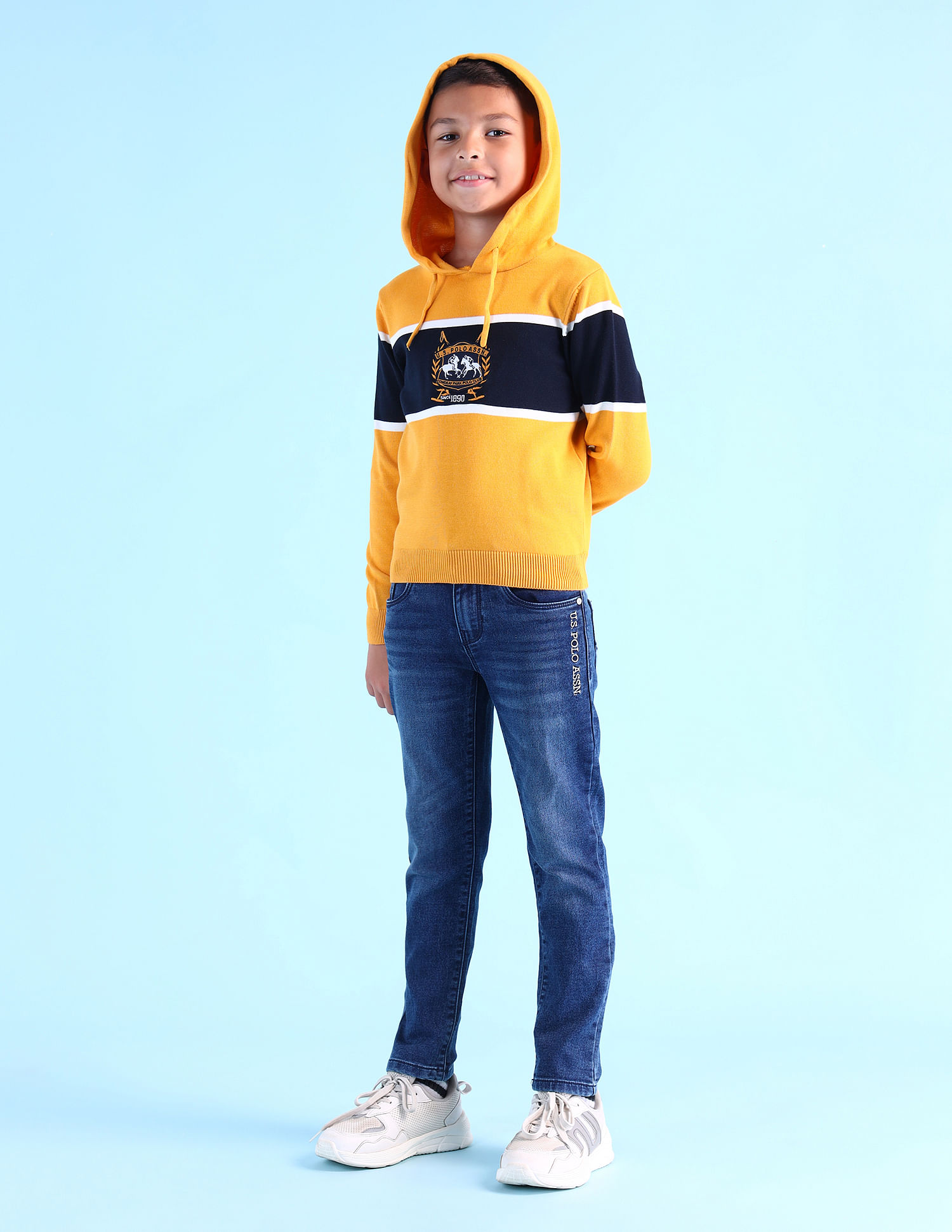 U.S. Polo Assn. Kids Boys Printed Regular Fit Sweaters