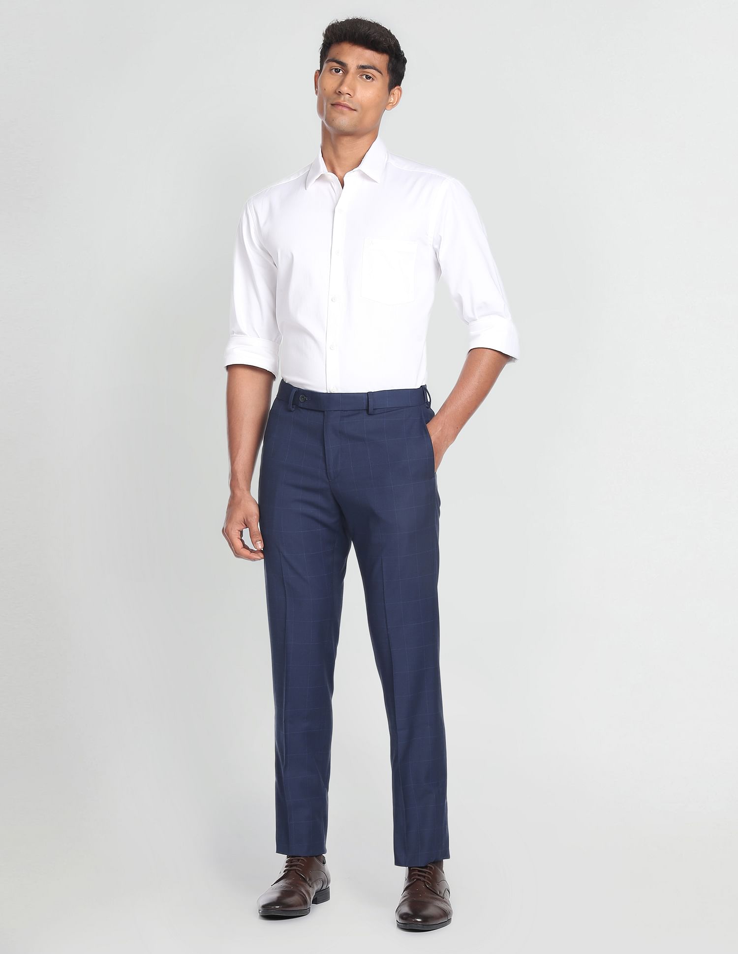 Arrow Windowpane Check Dobby Trousers