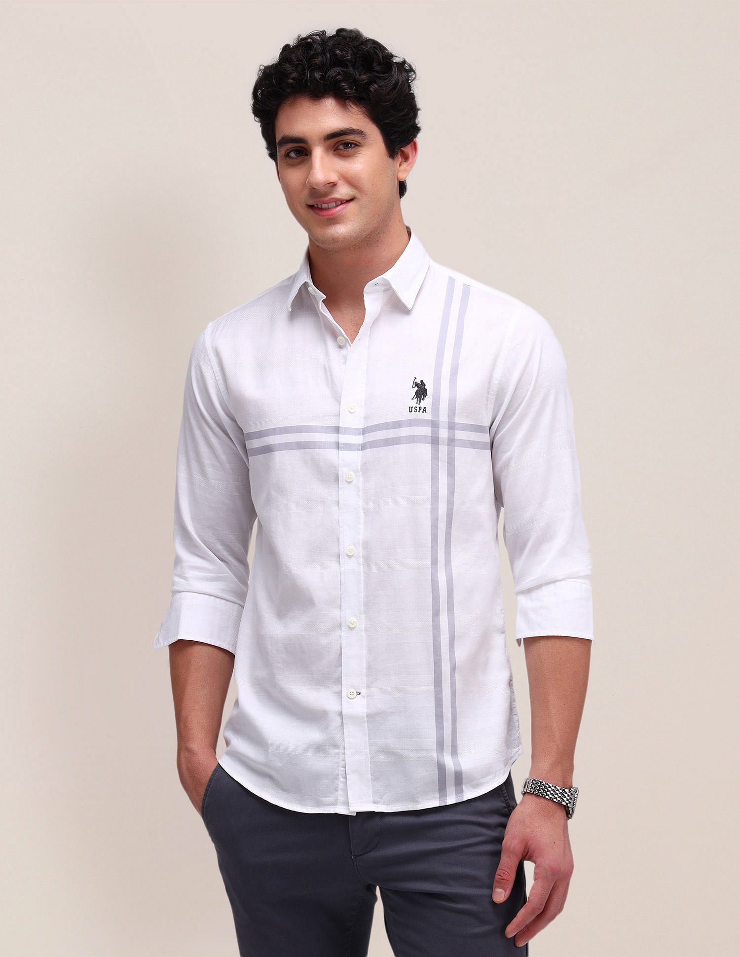 U.S. Polo Assn. Denim Co. Horizontal Striped Regular Fit Shirt