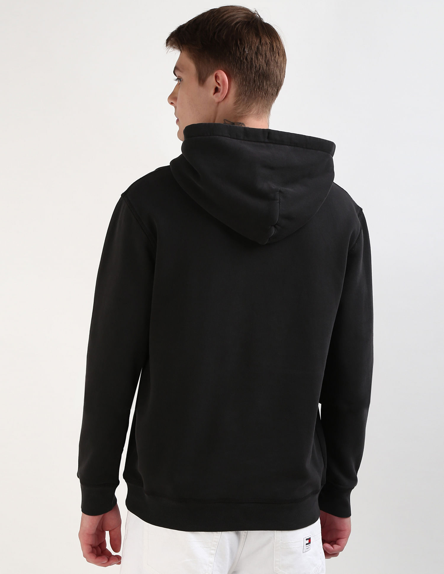 Tommy Hilfiger Washed Brand Printed Hooded Sweatshirt