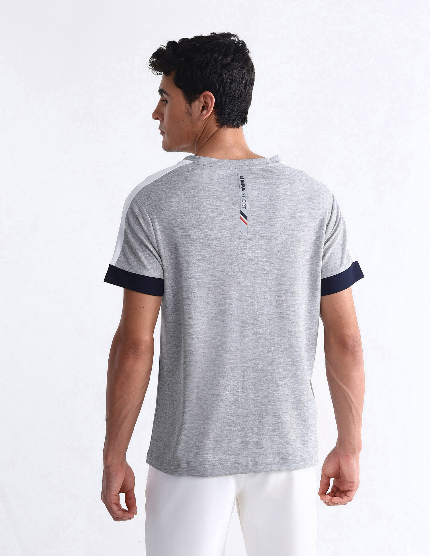 USPA Active Brand Embossed Slim Fit T-Shirt