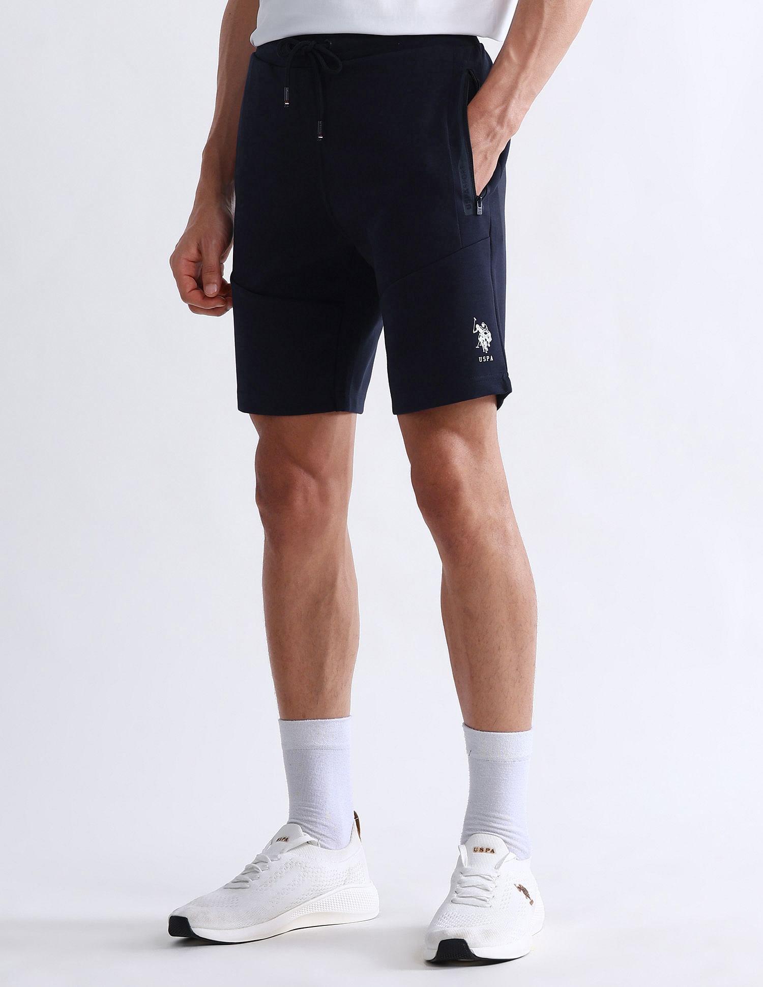 USPA Active Solid Slim Fit Active Shorts