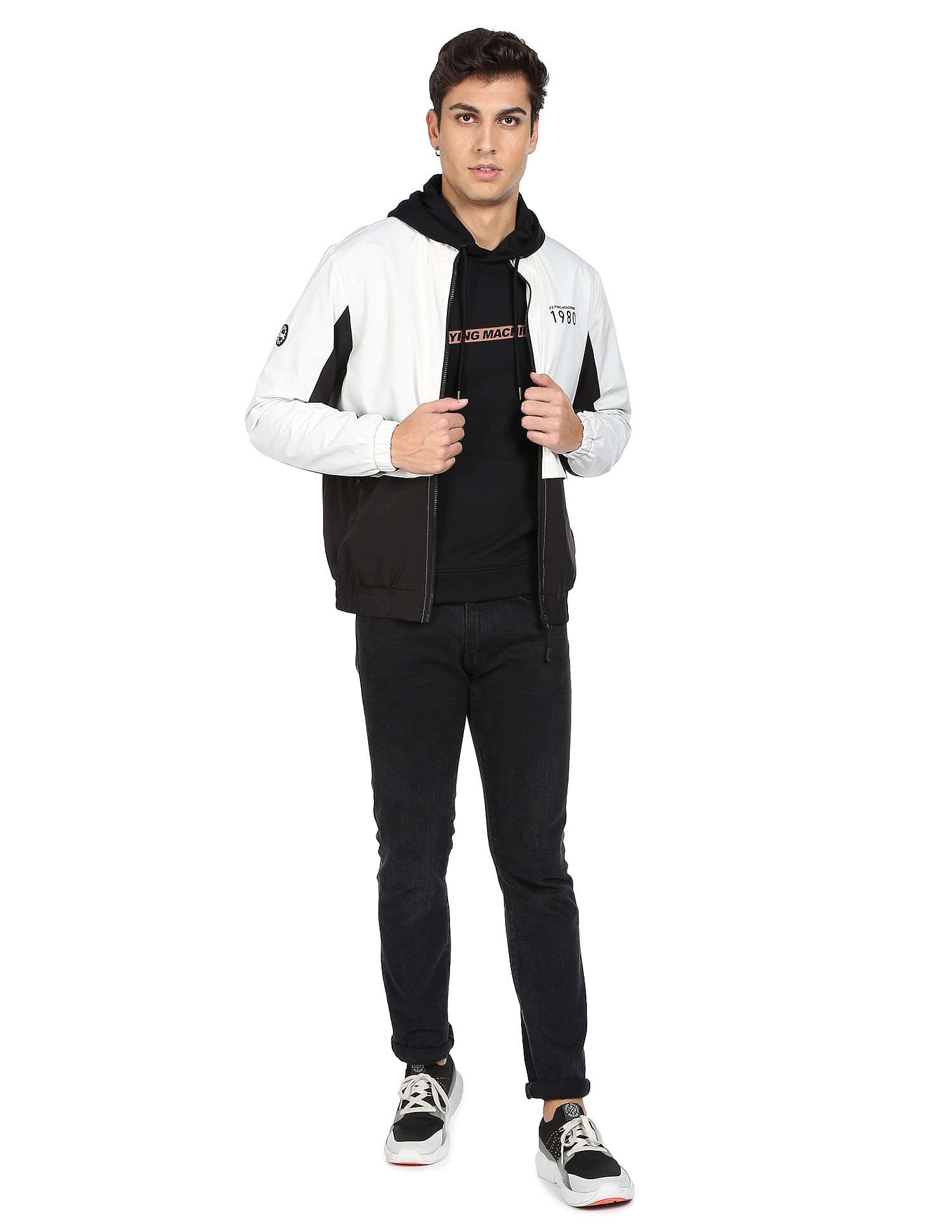 Flying Machine Colour Block Polyester Jacket