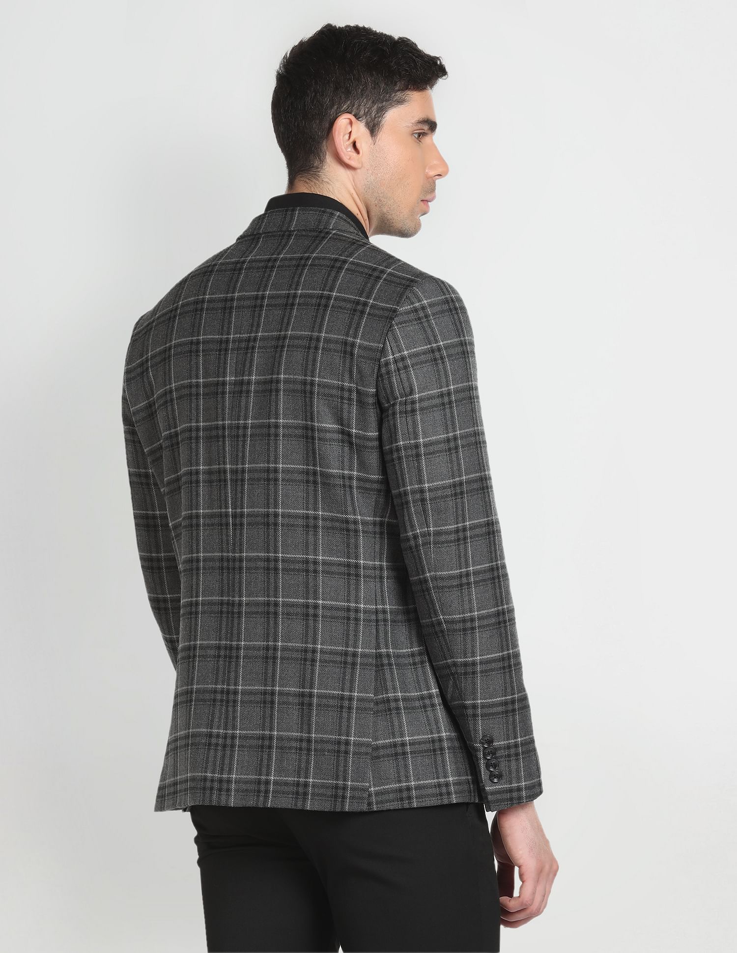 Grey hotsell tartan blazer