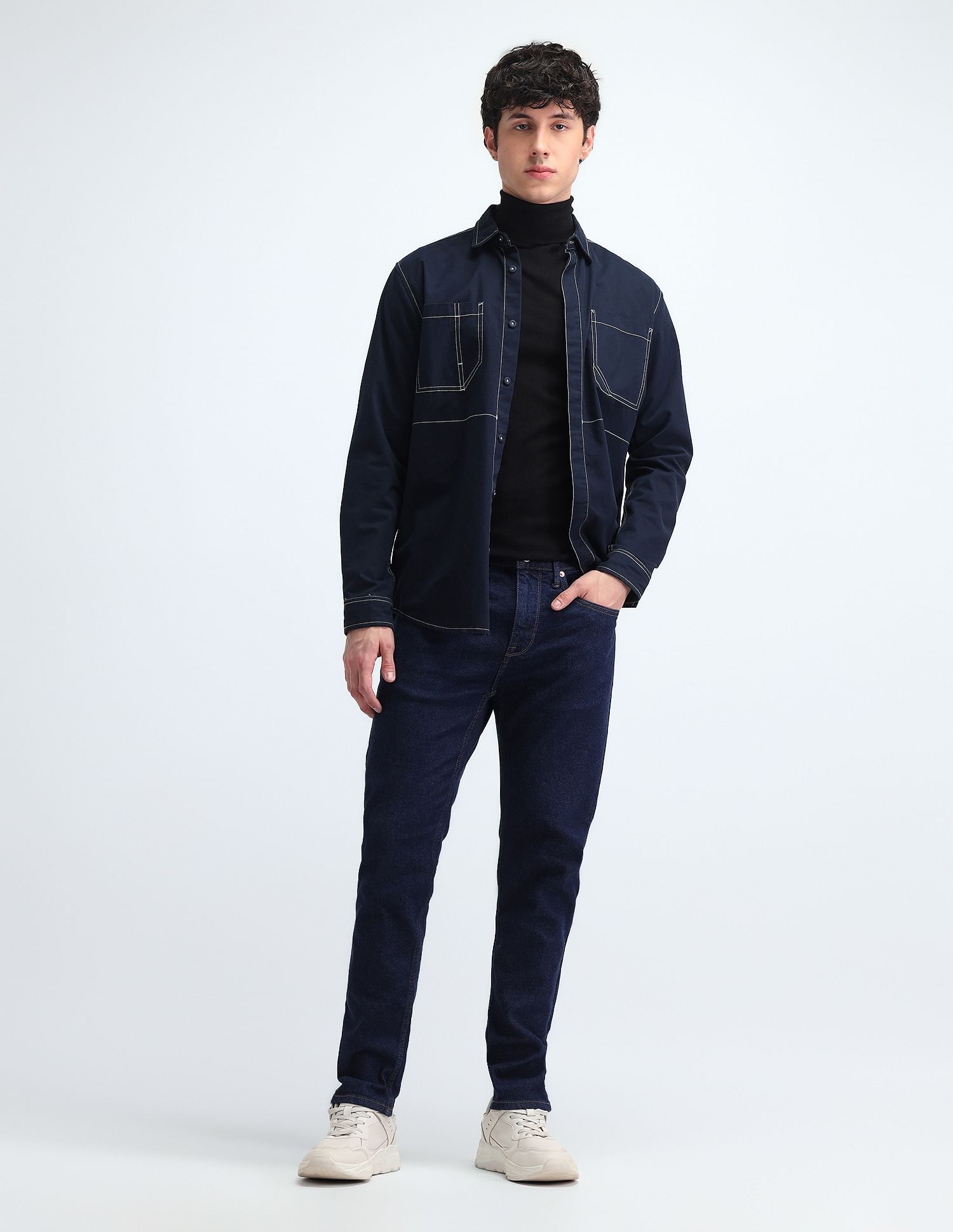 Flying Machine Slash Slim Tapered Fit Jeans