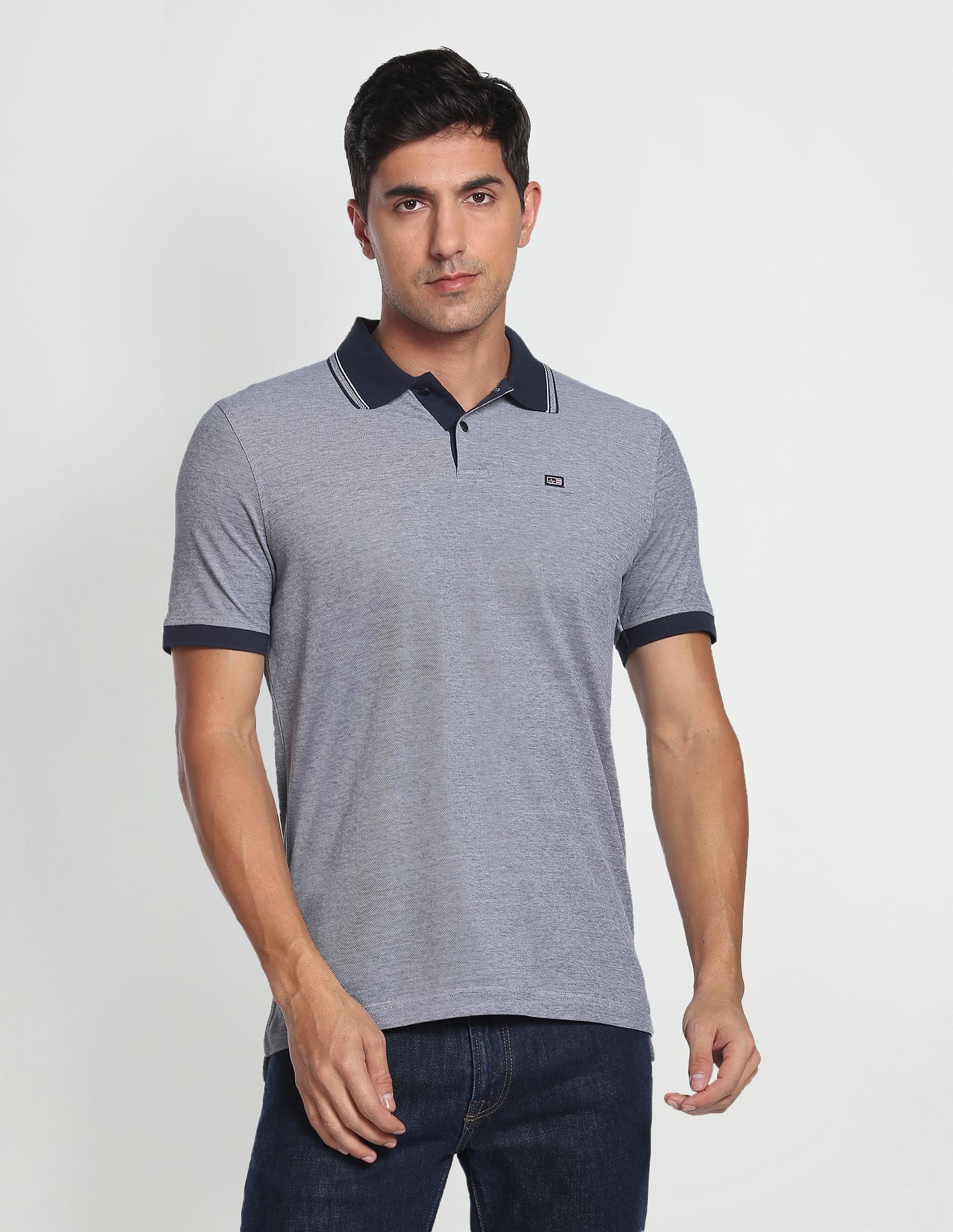 Arrow Sports Two Tone Pique Polo Shirt