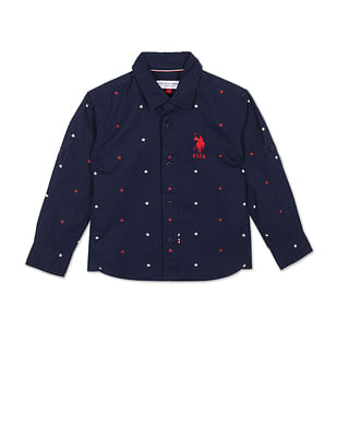 U S Polo Assn Kids Boys Cotton Printed Shirt