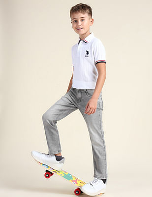 U S Polo Assn Kids Slim Fit Stone Washed Jeans