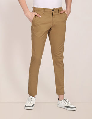 U S Polo Assn Austin Trim Regular Fit Solid Casual Trousers