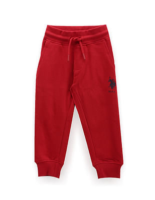 U S Polo Assn Kids Boys Solid Cotton Joggers