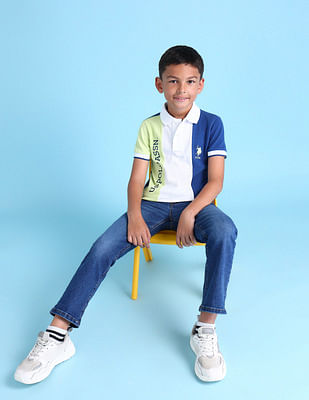 U S Polo Assn Kids Boys Colourblocked Polo Shirt