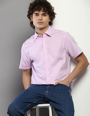 Calvin Klein Slim Fit Solid Oxford Casual Shirt