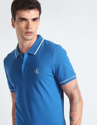 Calvin Klein Jeans Tipped Collar Solid Polo Shirt