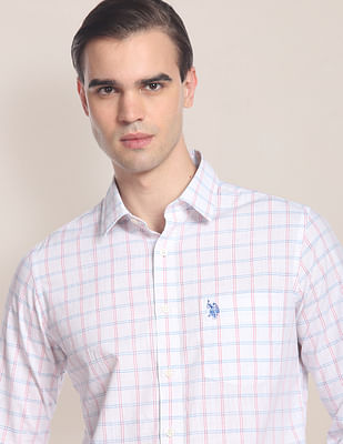 U S Polo Assn Slub Check Cotton Casual Shirt