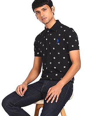 U S Polo Assn Cotton Printed Polo Shirt