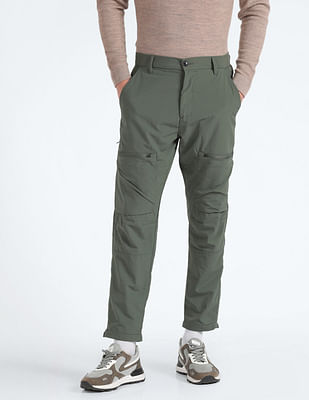 Buy FLYING MACHINE Solid Cotton Slim Fit Men's Casual Trousers | Shoppers  Stop