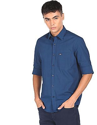 Arrow Sports Spread Collar Check Casual Shirt