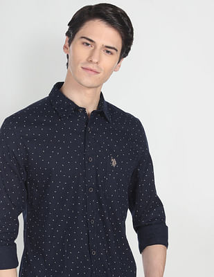 U S Polo Assn Denim Co Graphic Print Slim Fit Shirt