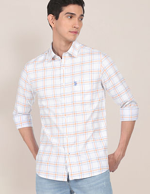 U S Polo Assn Tailored Fit Checked Casual Shirt