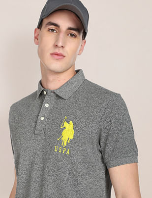 U S Polo Assn Heathered Pure Cotton Polo Shirt