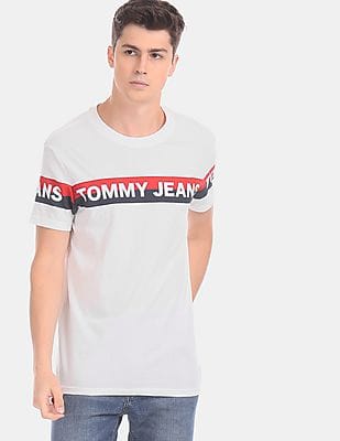 tommy jeans white crew neck