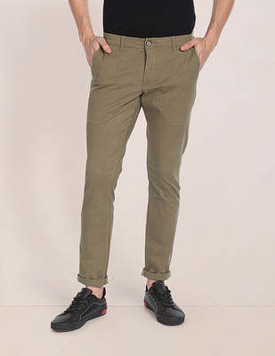 U S Polo Assn Austin Trim Fit Textured Casual Trousers