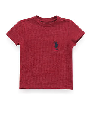 U S Polo Assn Kids Boys Logo Textured T-Shirt