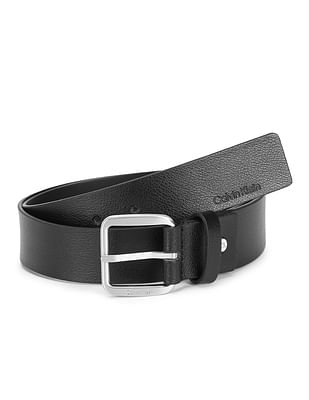 Calvin Klein Women's Two-in-One Reversible CK Monogram Buckle, Black/Grey  Plaque, Small at  Women's Clothing store