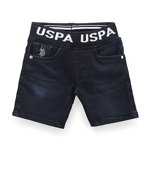 U S Polo Assn Kids Boys Branded Waist Denim Shorts