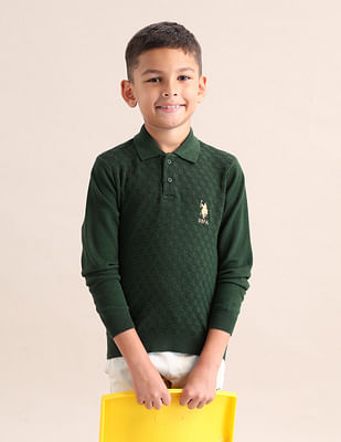 U S Polo Assn Kids Boys Textured Regular Fit Sweater