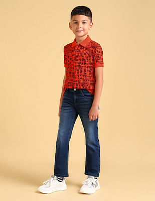 U S Polo Assn Kids Boys Printed Polo Shirt