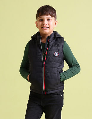 U S Polo Assn Kids Sleeveless Solid Puffer Jacket