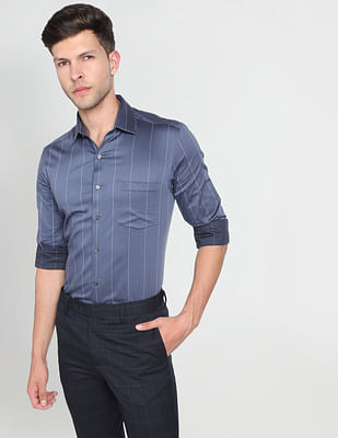 Arrow Vertical Stripe Twill Formal Shirt