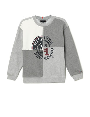 Tommy Hilfiger Kids Boys Monotype Spliced Printed Sweatshirt