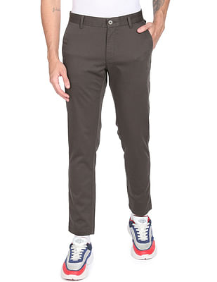 Flying Machine Super Slim Fit Solid Trousers