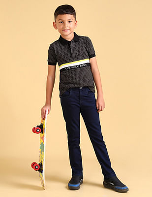 U S Polo Assn Kids Boys All-Over Printed Polo Shirt